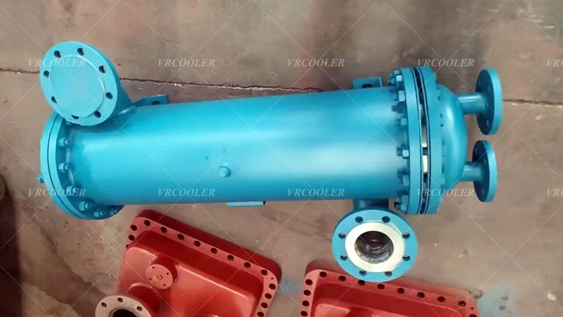 A complete set of a lubricating LUB oil cooler A complete set of a lubricating LUB oil cooler